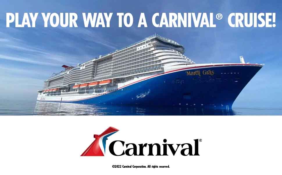 Harlow's Casino Promotion play your way to win a Carnival Cruise