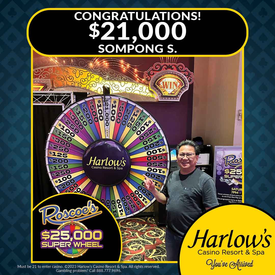 Lucky winner receives $21,000 gaming at Harlow's Casino