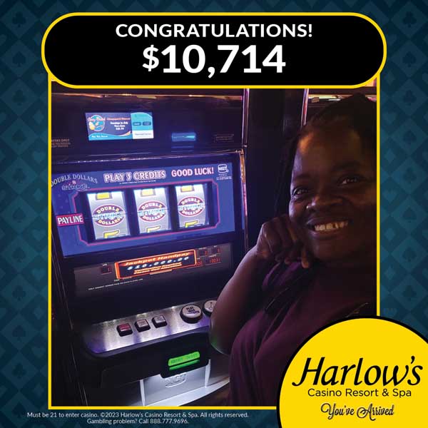 $10,714 jackpot winner at Harlow's Casino Resort & Spa