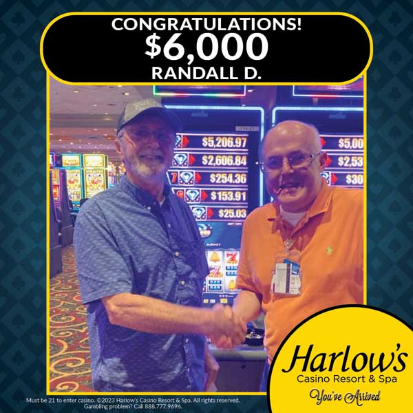 $6,000 jackpot winner at Harlow's Casino Resort & Spa