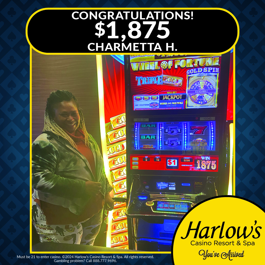 Jackpot Winner at Harlow's Casino