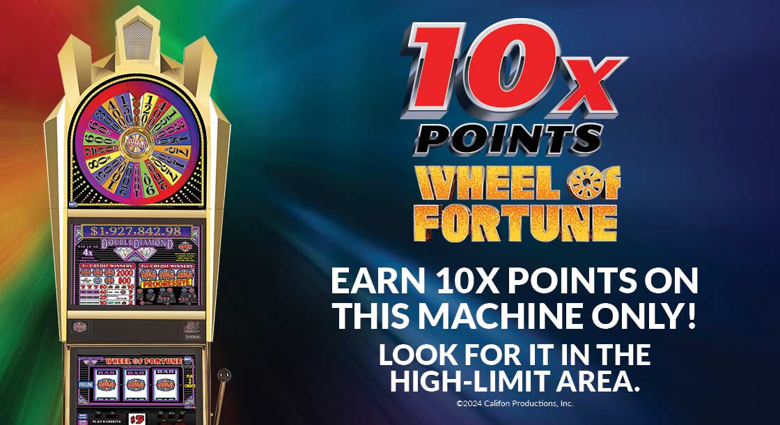 10X Points Wheel of Fortune Promotion at Harlow's Casino in Greenville, MS
